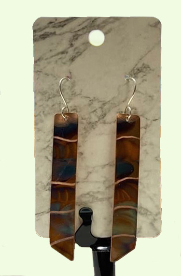 flame fire painted earrings